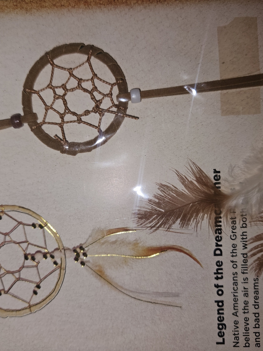 Boho Dreamcatcher Wall Hanging in Brown and Gold